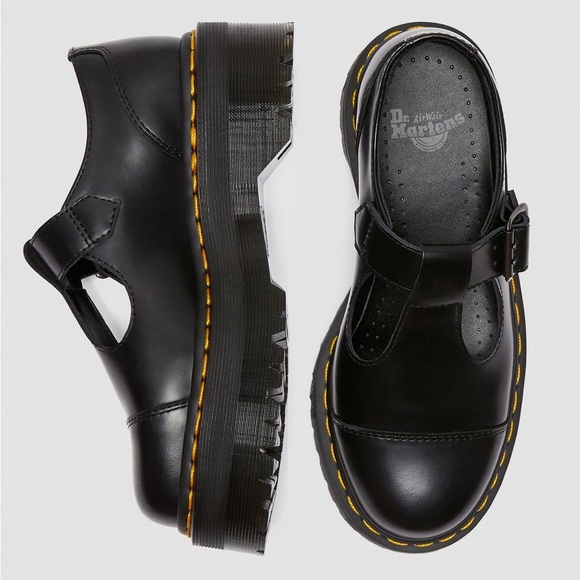 NWT DR MARTENS Bethan Polished Smooth Leather Platform Shoes! - Picture 2 of 10